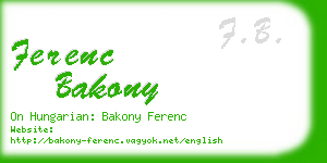 ferenc bakony business card